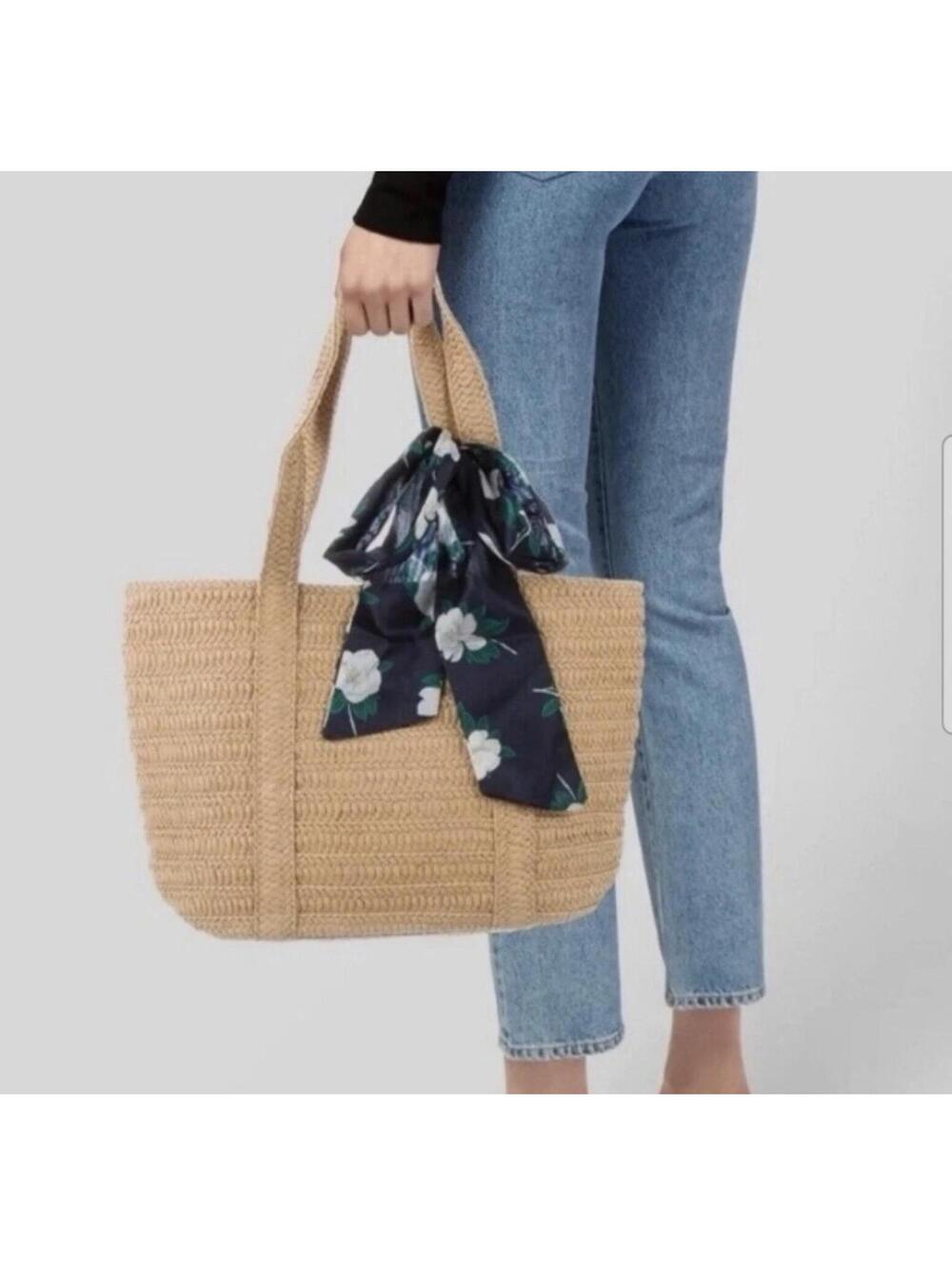 Draper James Everyday Mangnolia Scarf Woven Tote Bag New With Tags Beach Coastal